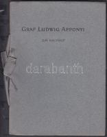 Jambrikovics, Ladislaus von: Graf Ludwig Apponyi (1849&#8211;1909) Ein Nachruf. Bp., 1910. Feuilleton-Beilage des Fremden-Blattes. Franklin ny. 28 p. Kiadói papírborítóban, szalaggal összefűzve.