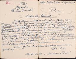 1928 Ela Sati akrobata artistanő képes ismertető füzete, sajét kézzel írt soraival / 1928 Artis woma...