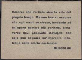 cca 1930 Olasz munkaügyi korporatív egyesület alapszabályai, címlapon Mussolini idézettel / Cassa Nazionale de Assistenza per i Lavoratori Dello Spettacolo - statutes