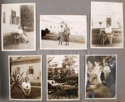 cca 1930-1945 Fényképalbum háború előtti városképekkel, mártai nyaralás, budapesti életképek, autók,...