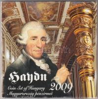 2009. 5Ft-200Ft "Haydn" 6klf darabból álló forgalmi érme sor + "Joseph Haydn" Ag emlékérem (12g/0.999/29mm) dísztokban T:BU