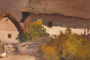 Neogrády Antal (1861-1942): Libapásztorlány a kútnál. Olaj, vászon, jelzett, keretben, 70×100 cm