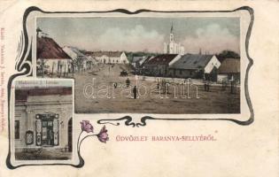 Sellye, Baranyasellye; Makovics J. István órás ékszerész és látszerés üzlete és kiadása, Art Nouveau (EK)