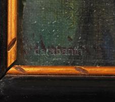 Burchard Bélaváry István (1864-1933):: Udvarló. Olaj, vászon, üvegezett keretben, 30×40 cm