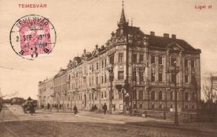 Temesvár, Liget út; kiadja a Moravetz testvérek könyvkereskedése / street