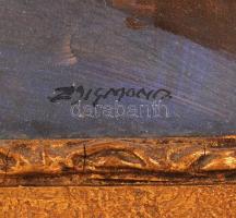 Zsigmond jelzéssel: Arab utcarészlet. Olaj, karton, üvegezett keretben, 25×35 cm