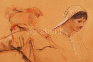 Feszty Árpád (1856-1914): Tanulmányrajz. Vegyes technika, karton, jelzett, keretben, 44×60 cm