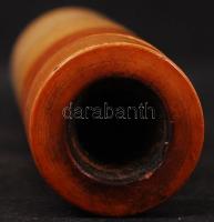 Borostyán végű tajték szipka, jó állapotban h: 12 cm