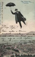Fiume 'Egy kirándulás Fiuméba' repülő úriember; kiadja Franz Lazar / flying gentleman