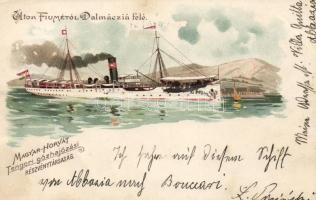 1899 'Úton Fiumétól Dalmáczia felé' Magyar-Horvát tengeri gőzhajózási Rt. / Hungarian Croatian Lines, litho