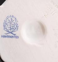 Herendi virágkosaras lány, kézzel festett, jelzett, hibátlan, m:13 cm