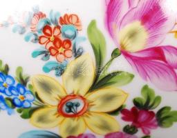 Herendi virág mintás váza pár, kézzel festett, jelzett, hibátlan, m:20 cm (2×)