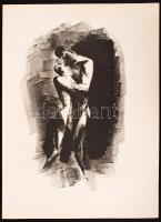 Edwin Scharff (1887-1955): Die Brüder (Testvérek). Litho, papír, jelzés nélkül, 25x34 cm