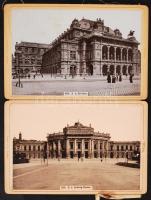 cca 1890 Bécs, keményhátú fotókból álló leporelló, 10 db fotó, aranyozott vászonkötésben, szétesett ...