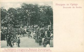 Belgrade, Beograd; the wedding ceremony of Aleksandar I. of Serbia