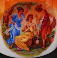 Zsolnay teás készlet, mitológiai jelenetekkel, matricás, jelzett, hibátlan
