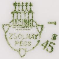 Zsolnay teás készlet, mitológiai jelenetekkel, matricás, jelzett, hibátlan