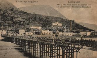 Lezhja-Lesh, temporary bridge with soldiers