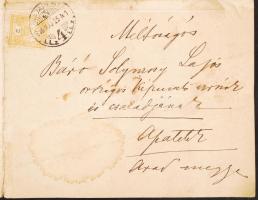 1916 Bp., Görgey Artúr (1818-1916) honvédtábornok gyászjelentése báró Solymosy Lajosnak címezve