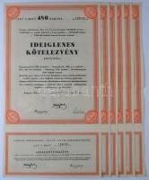 Budapest 1946. "Ideiglenes Kötelezvény - Budapest Székesfőváros" 100 Font Sterlingről (2x)...