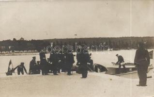 IV. Károly király szemlét tart Polában a haditengerészetnél, 3 db eredeti fotólap / Karl I. visiting...