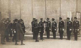 IV. Károly király szemlét tart Polában a haditengerészetnél, 3 db eredeti fotólap / Karl I. visiting...