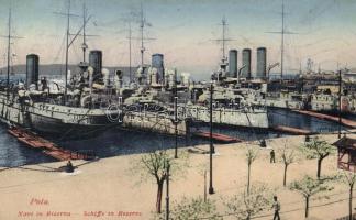 Pola, Schiffe in Reserve / K.u.K. navy port