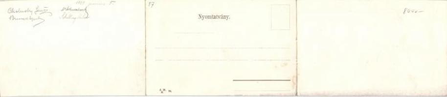 Brassó - 3 részes panorámalap, hátoldalán Cholnoky Jenő és társai aláírásával / 3-tile panoramacard