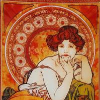 Modern, szecessziós díszítésű Carmani festett üveg tálak, bontatlan, eredeti csomagolásban / Painted...