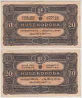 1920. 2K "2ab" (2x) sorszámkövető + 1920. 20K (2x) sorszámkövető + 1923. 100K (2x) T.W. ny...