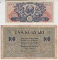 Románia/német megszállás 1917. 100L + Románia 1948. 1000L T:III,III- Romania/German occupation 1917. 100 Lei + Romania 1948. 1000 Lei C:F,VG