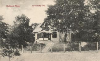 Balatonaliga, Kluzsinszky-villa; Novák Jenő kiadása