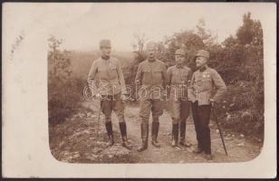 1917 4 db katonai, többek között a gyulafehérvári altisztképző iskolából küldött fotóképeslap, egyik...