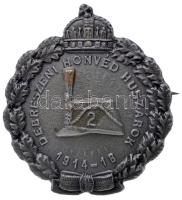 Osztrák-Magyar Monarchia 1914-1918. "Debreszeni 2. Honvéd Huszárezred" ezüstözött réz sapkajelvény (31x27mm) T:1- Austro-Hungarian Monarchy 1914-1918. "2nd Hussar Regiment in Debrecen" silver plated copper cap badge (31x27mm) C:AU