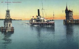 Konstanz, Hafeneinfahrt / port, steamship