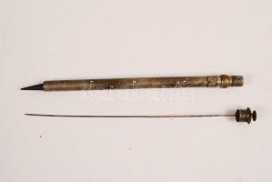 Régi iron, a golyóstoll elődje, jelzett, h: 13 cm