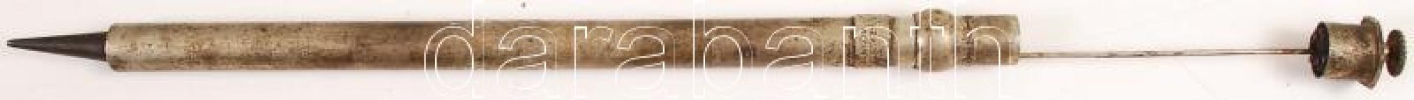 Régi iron, a golyóstoll elődje, jelzett, h: 13 cm