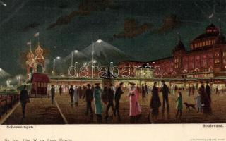 The Hague, Den Haag; Scheveningen, boulevard litho