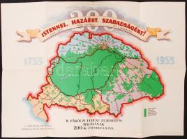 1935 Irredenta plakát. Rákóczi halálának 200. évfordulója. / Irredentist poster 53x40 cm