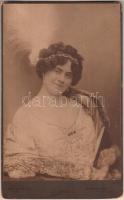 1912 Haraszti Mici (1882-1964) színésznő fotó saját kézzel írt soraival 13x22 cm