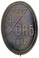 Osztrák-Magyar Monarchia 1917-1918. "5. Dragonyosezred 4. százada" réz sapkajelvény (29x20mm) T:2 Austro-Hungarian Monarchy 1917-1918. "4th Company of the 5th Dragoon Regiment" copper cap badge (29x20mm) C:XF