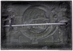 Osztrák-Magyar Monarchia 1914-1917. "9. Stájer Vadász Zászlóalj" hadifém sapkajelvény háto...