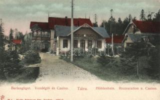 Tátra, Barlangliget, Höhlenhain; Vendéglő és casino; Feitzinger Ede