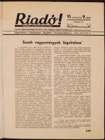 1942 Riadó! VI. évfolyam 9. szám, a Légoltalmi Liga által kiadott újság