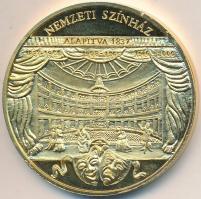 2002. "Nemzeti Színház" aranyozott Br emlékérem (42,5mm) T:PP