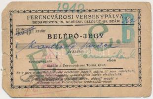 1949 Bp., Ferencvárosi Torna Club által kiállított személyre szóló fényképes belépőjegy