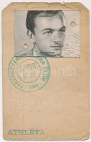 1949 Bp., Ferencvárosi Torna Club által kiállított személyre szóló fényképes belépőjegy