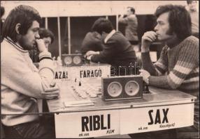 1960 Ribli Zoltán - Sax Gyula sakkverseny  sajtófotó / Chess contest 24x18 cm