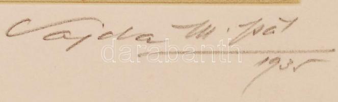 1935 Vajda M. Pál műterme: Cserkészfiú ruháján Jamboree jelzéssel, fotó kartonra kasírozva, hátoldal...