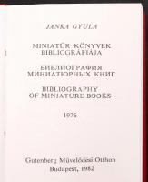 2 db minikönyvekkel kapcsolatos kiadás-Janka Gyula: Miniatűr könyvek bibliográfiája (1945-1970, 1976...